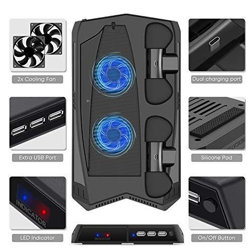 Vertical Stand for PlayStation 5 with Cooling Fan Charging Station Cooler - JOY2ESpree