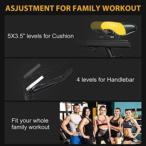 HANSTORM Exercise Bike Indoor Cycling Bike, Stationary Bike Silent Belt Drive, Indoor Cardio Bike for Home Gym - JOY2ESpree