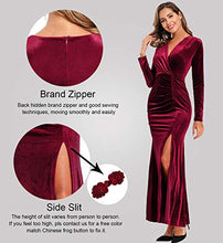 
                        
                          Load image into Gallery viewer, Ababalaya Long Sleeve Wrap Velvet Long Formal Dresses Cocktail Dress
                        
                      