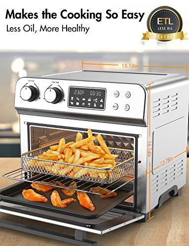 MOOSOO 10-in-1 Air Fryer Toaster Oven, 24 Quart/6 Slices Large Air Fryer Oven - JOY2ESpree
