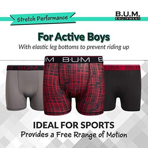 B.U.M. Equipment Boys Performance Dry-Fit Compression Boxer Briefs (3 Pack) - JOY2ESpree