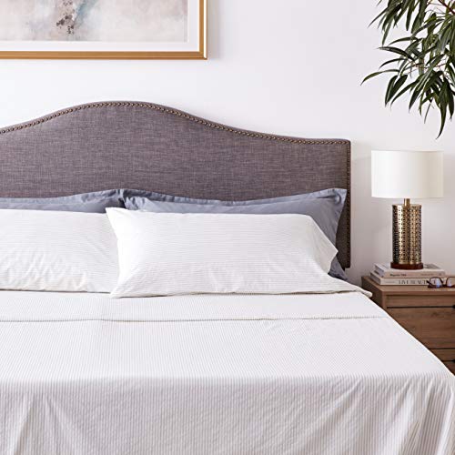 Tommy Bahama 212696 Paloma Beach Stripe Sheet Set, Cloud Grey, King