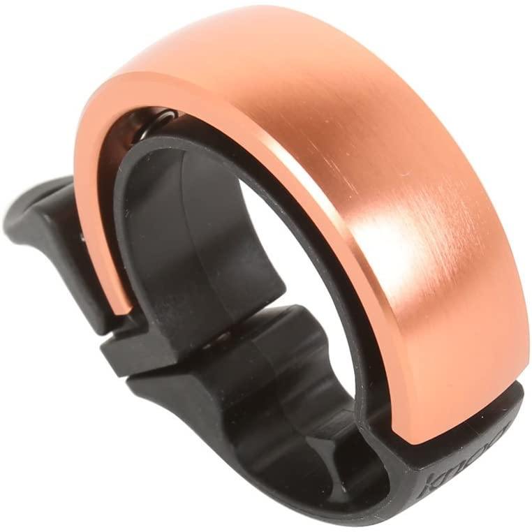 Knog Oi Bike Bell - Original & Luxe Styles, Built in Cable-Clip, Adult/Youth Bicycle Bell (Black, Copper, Brass, Aluminum)