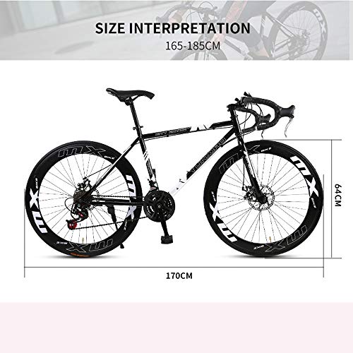 XSLY 2020 New 26 Inch Road Mountain Bike Curved Handle Cycling 24 Speed Disc Brakes Front and Rear Bicycles