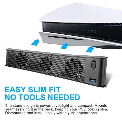 USB Cooler for PS5 Playstation 5,Cooling Fan for PS5 Console Host,USB Cooler 3 Fan Temperature Control for Playstation 5 Gaming Console - JOY2ESpree