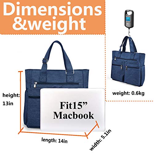 Canvas Tote Bag Waterproof Nylon Multi Pocket Shoulder Bags Laptop Work Bag Teacher Purse and Handbags for Women & Men