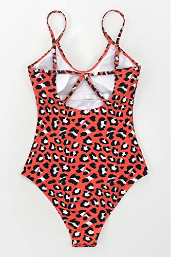 CUPSHE Women's V Neck Leopard Print One Piece Swimsuit