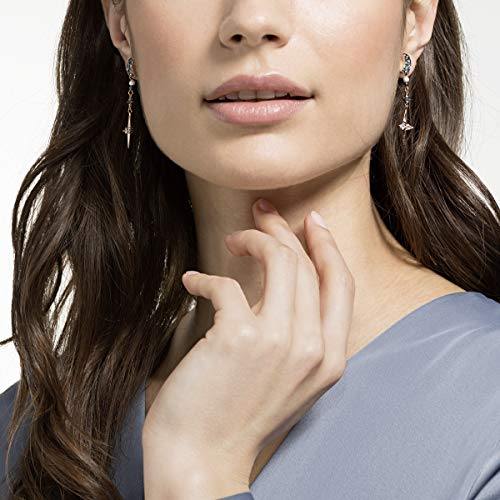 Swarovski Symbolic Collection Women's Moon Earring Jackets, with Blue Crystal Pavé Moon Studs and Dangling Crystal Stars, on a Mixed Metal Setting - JOY2ESpree