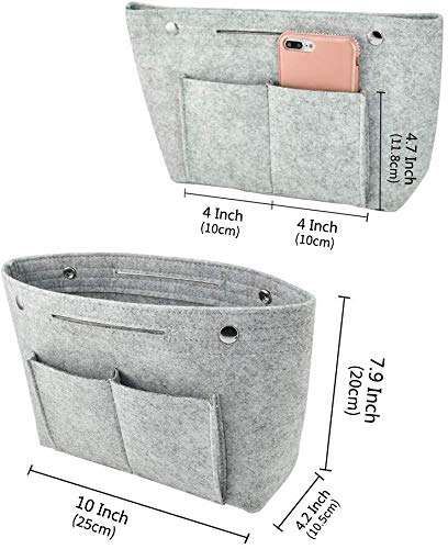 DLseego Felt Tote Handbag Purse Cosmetic Storage Makeup Bag Pocketbook Organizer Insert Divider Shaper Bag in Bag