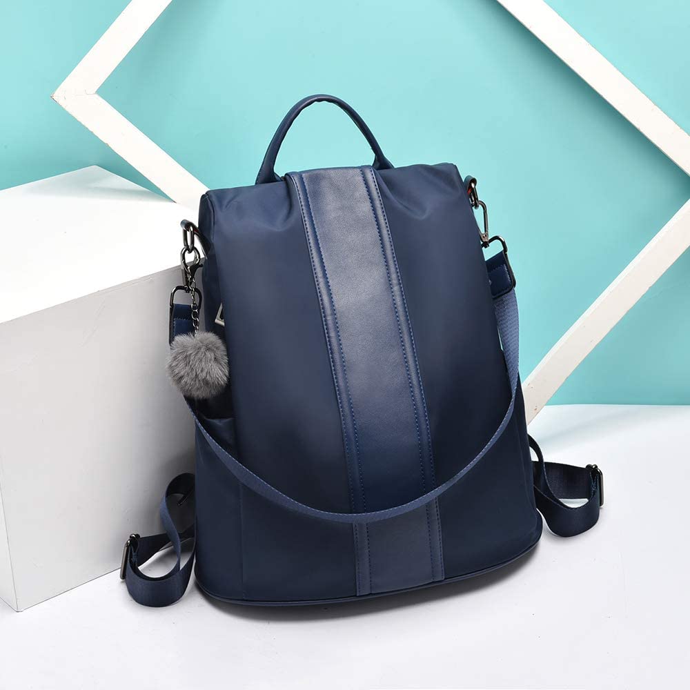 Women Backpack Purse Waterproof Nylon Anti-theft Rucksack Lightweight Shoulder Bag