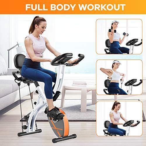 Afully Folding Exercise Bike Stationary Foldable Home Upright Recumbent Fitness Bike - JOY2ESpree