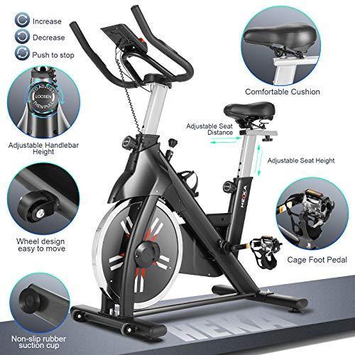 Heka Exercise Bike Indoor Cycling Bike Stationary 440lbs Weight Capacity - JOY2ESpree