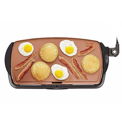 BELLA Electric Ceramic Titanium Griddle, Make 10 Eggs At Once, Healthy-Eco Non-stick Coating - JOY2ESpree