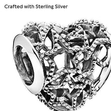 
                        
                          画像をギャラリービューアに読み込む, Pandora Jewelry Openwork Heart and Beaded Stars Sterling Silver Charm - JOY2ESpree
                        
                      