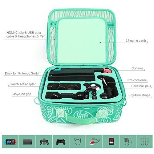 Anyuwen Carrying Travel Case for Nintendo Switch, Hard Shell Protective Storage with Shoulder Strap Handle - JOY2ESpree