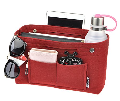 Vercord Felt Tote Handbag Purse Pocketbook Organizer Insert Divider Shaper Bag in Bag