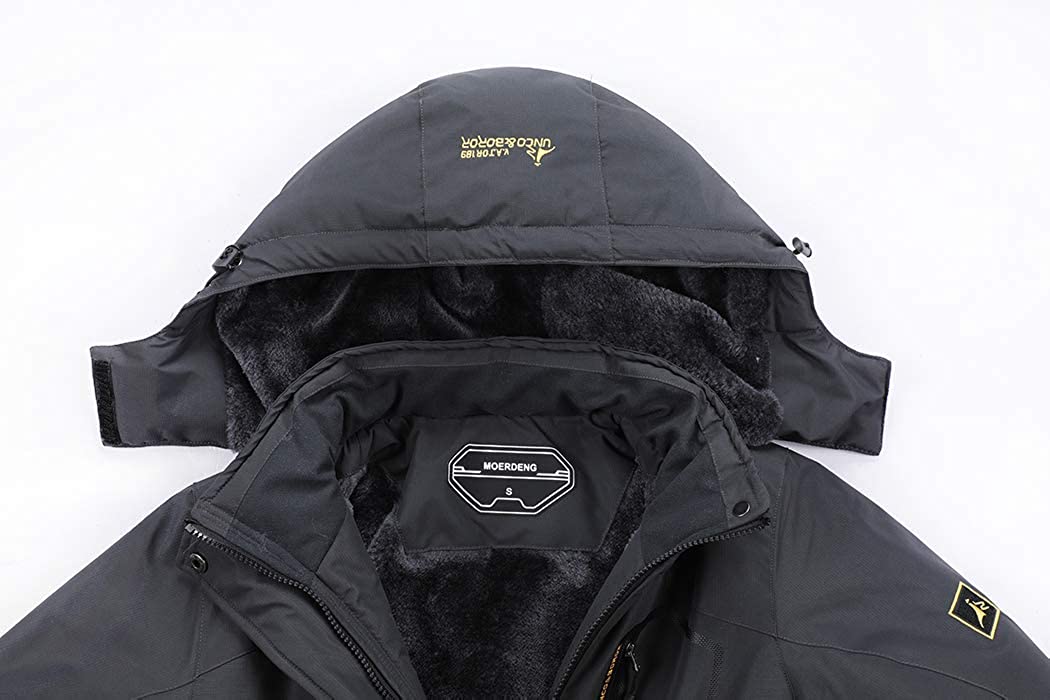 MOERDENG Men's Waterproof Ski Jacket Warm Winter Snow Coat Mountain Windbreaker Hooded Raincoat Snowboarding Jackets