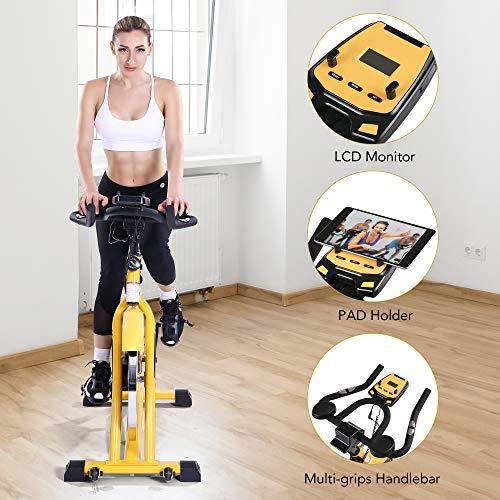 MaxKare Stationary Bike Belt Drive Indoor Cycling Bike 44lbs Flywheel & Pulse Sensor/LCD Monitor/Ipad Mount Exercise Bike - JOY2ESpree