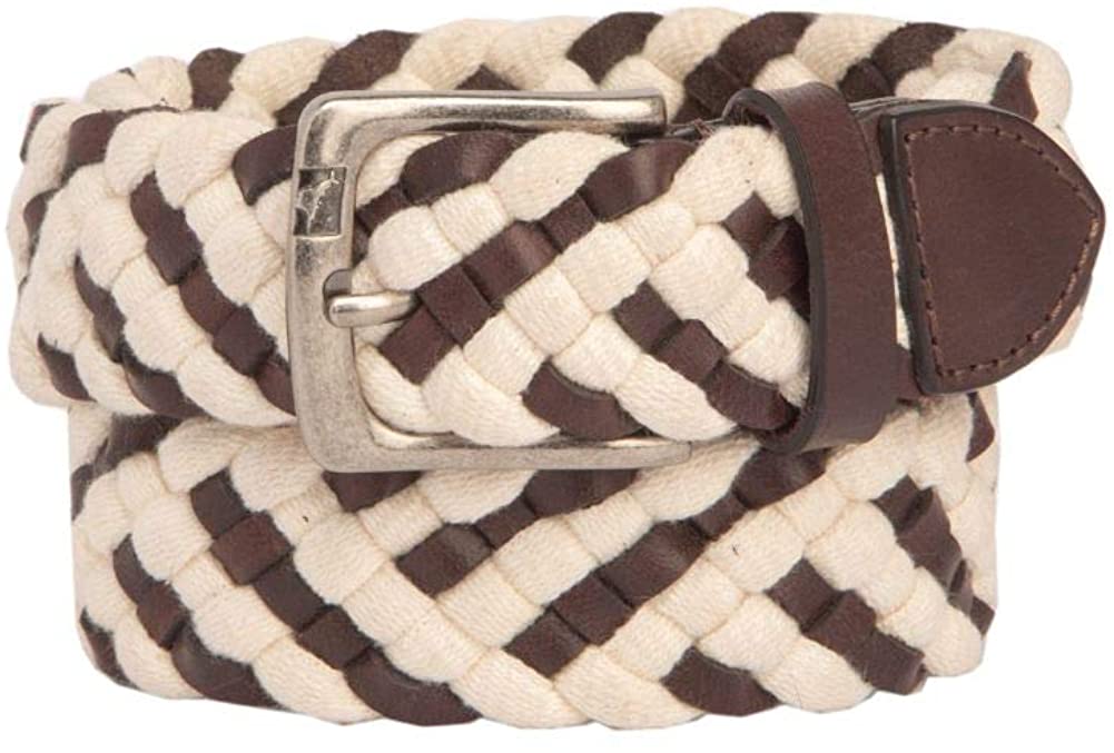 Tommy Bahama Men's Two-Tone Stretch Braided Web Belt
