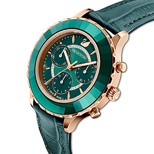 SWAROVSKI Women's Octea Lux Chrono Crystal Watch Collection, Leather Strap - JOY2ESpree