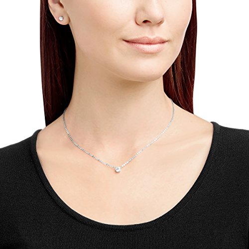 Swarovski Attract Necklace and Stud Pierced Earring Set, with Round Swarovski Crystals on a Rhodium Plated Setting - JOY2ESpree