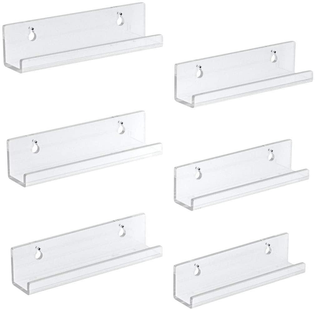 NIUBEE Black Vinyl Record Shelf Wall Mount 6 Pack - JOY2ESpree