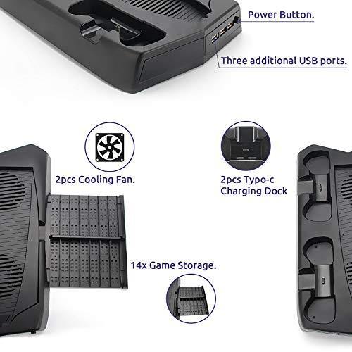 Stand with Cooling Fan and Dual Controller Charger for PS5 - JOY2ESpree