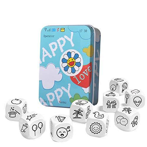 HCDIM HC DIY Happy Story Dice 9 Cubes Toys 54 Images Unlimited Stories Combinations Iconic Storytelling Game Imaginative Play for Kids - JOY2ESpree