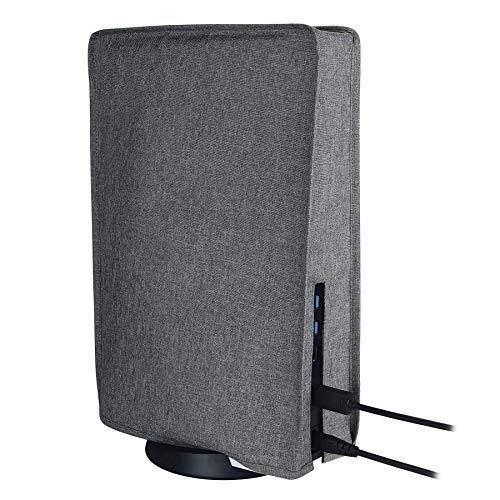 PlayVital Gray Nylon PS5 Dust Cover, Soft Neat Lining Dust Guard for DualSense 5 Console - JOY2ESpree