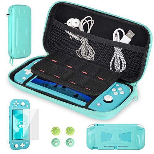 CoBak Carrying Case for Nintendo Switch Lite - with 1 Screen Protector, 1 Grip Case and 4 Thumb Grip Caps. - JOY2ESpree
