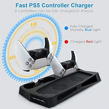 
                        
                          Load image into Gallery viewer, ANBIC PS5 Cooling Station, PS5 Controller Charging Station Vertical Charger Stand with Cooling Fan and USB Extra Ports - JOY2ESpree
                        
                      