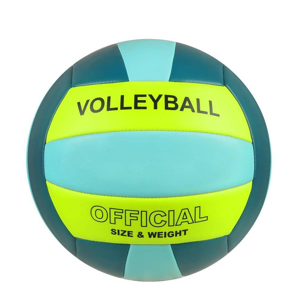Professional Size 5 Volleyball, PECOGO PU Leather Soft Indoor Outdoor Volleyballs Sports Training Equipment for Beginner, Teenager, Adult - JOY2ESpree