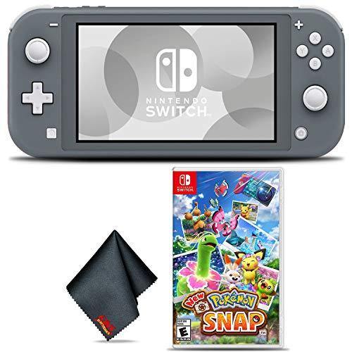 Nintendo Switch Lite (Gray) Gaming Console Bundle with Pokemon Snap Game and Cleaning Cloth - JOY2ESpree