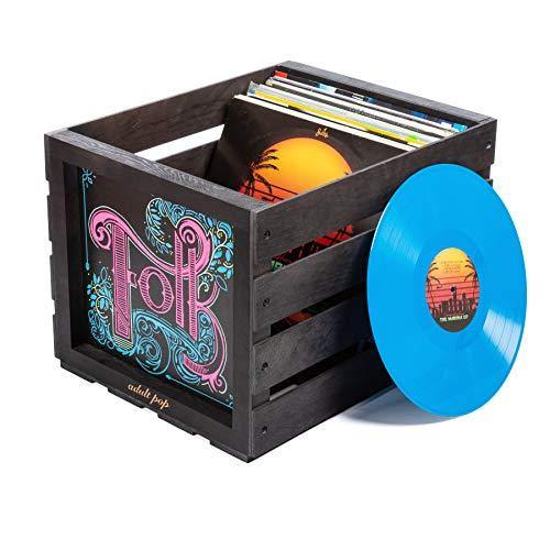 Chalkboard Vinyl Record Storage Crate (Matte Black) - JOY2ESpree