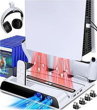 
                        
                          Load image into Gallery viewer, PS5 Accessories Stand Cooling Fan, PS5 Stand with Cooling Fan And Controller Charger Station for Playstation 5 Console - JOY2ESpree
                        
                      
