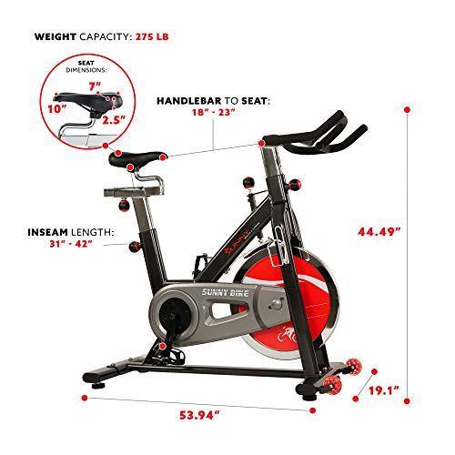 Sunny Health & Fitness Indoor Cycling Exercise Bike with Heavy 49 LB Chrome Flywheel - SF-B1002/C - JOY2ESpree