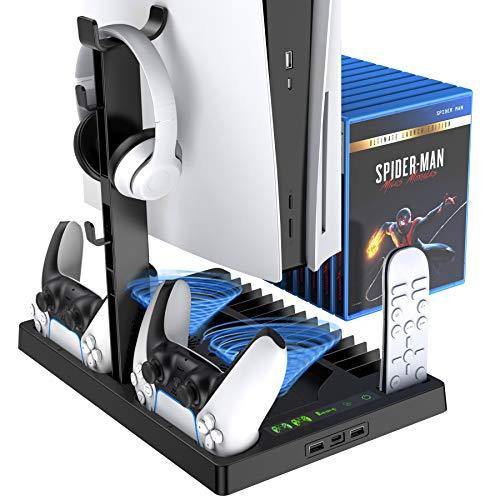 Benazcap Cooling Station for PS5 Console, PS5 Vertical Stand with Cooling Fan - JOY2ESpree