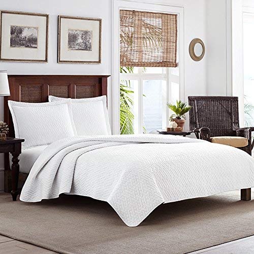 Tommy Bahama White Chevron Quilt Set, King, White