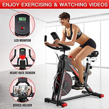 
                        
                          Cargar imagen en el visor de la galería, MEVEM [2021 Upgraded] Exercise Bike Indoor Cycling Bike with LCD Monitor and Heart Rate Sensor Stationary Bike for Home Cardio Workout - JOY2ESpree
                        
                      