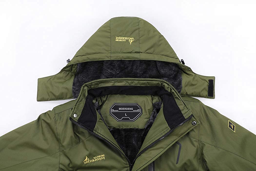 MOERDENG Men's Waterproof Ski Jacket Warm Winter Snow Coat Mountain Windbreaker Hooded Raincoat Snowboarding Jackets