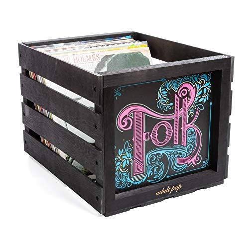 Chalkboard Vinyl Record Storage Crate (Matte Black) - JOY2ESpree