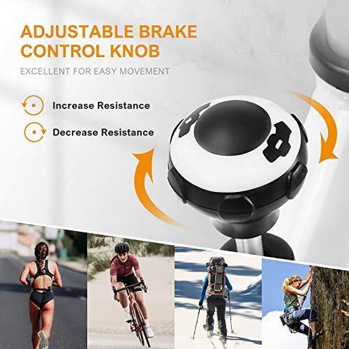 HONRISE Indoor Exercise Bike, Shock-absorbing Cycling Bike, with LCD Display, Speed Adjustment, Seat Cushion, Ipad Mount - JOY2ESpree