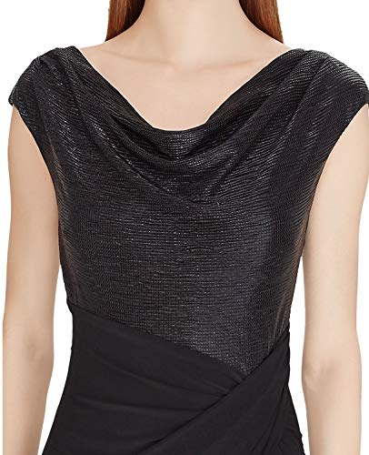 LAUREN RALPH LAUREN Visal Women's Mixed Media Metallic Gown Black Size 4