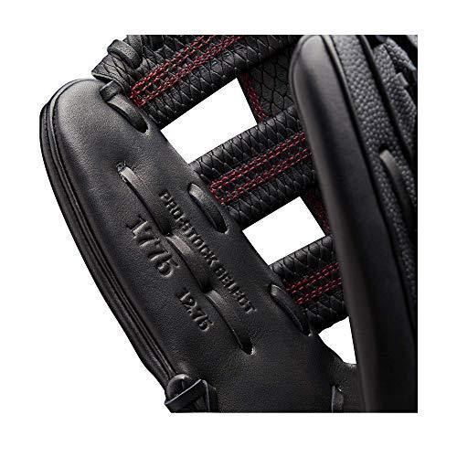 Wilson 2021 A2K 1775 w/SuperSkin (OF) Right Hand throw Baseball Glove - 12.75", Black/Black SS/Red - JOY2ESpree