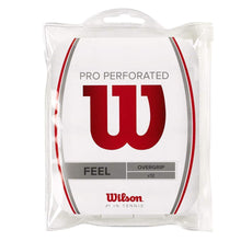 
                        
                          Load image into Gallery viewer, Wilson Pro Overgrip Perforated 12 Pack - White - Tennis - Badminton - Squash - JOY2ESpree
                        
                      