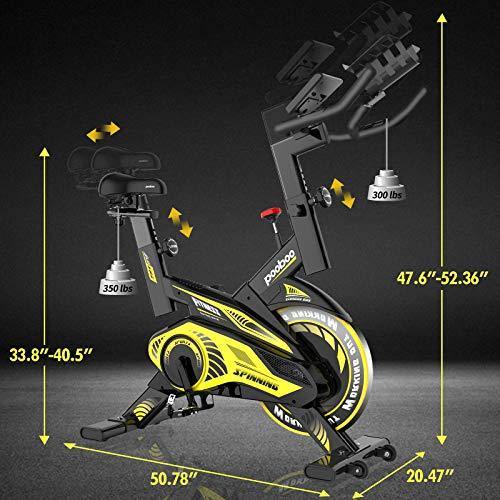 Pooboo Indoor Cycling Bike Belt Drive Exercise Bike Stationary with Comfortable Seat Cushion, Tablet Holder and LCD Monitor for Home Workout - JOY2ESpree