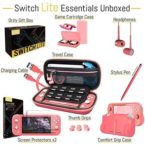 Orzly Accessories Bundle Compatible for use with Nintendo Switch Lite - JOY2ESpree