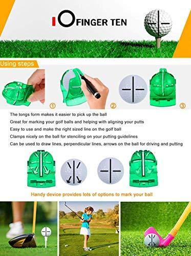 FINGER TEN Golf Ball Marker Line Drawing Tool 4 Color Value Pack Template Liner Stencil Putt Alignment - JOY2ESpree
