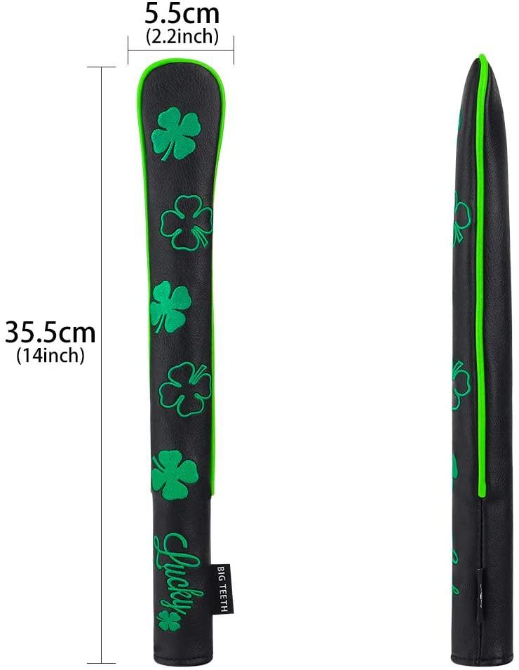 Golf Alignment Stick Covers Lucky Clover Holds 2 Sticks Leather Elegant Stick Holder Golf Club Protector - JOY2ESpree