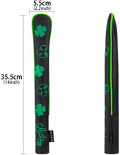 
                        
                          Load image into Gallery viewer, Golf Alignment Stick Covers Lucky Clover Holds 2 Sticks Leather Elegant Stick Holder Golf Club Protector - JOY2ESpree
                        
                      